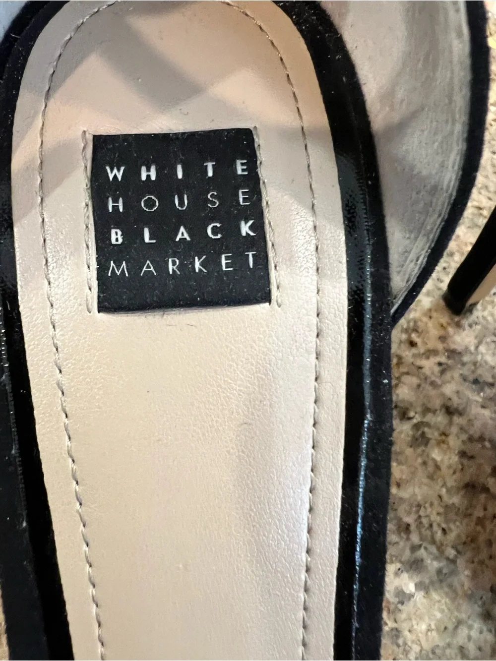 White House Black Market Gianna Gingham Ankle Strap Pumps 8.5 Black White